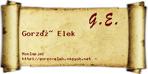 Gorzó Elek névjegykártya