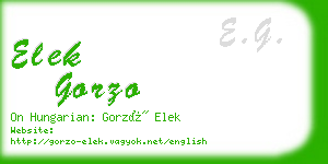 elek gorzo business card